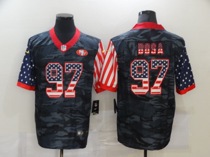 Men’s San Francisco 49ers Nick Bosa #97 Gray Camouflage Jersey