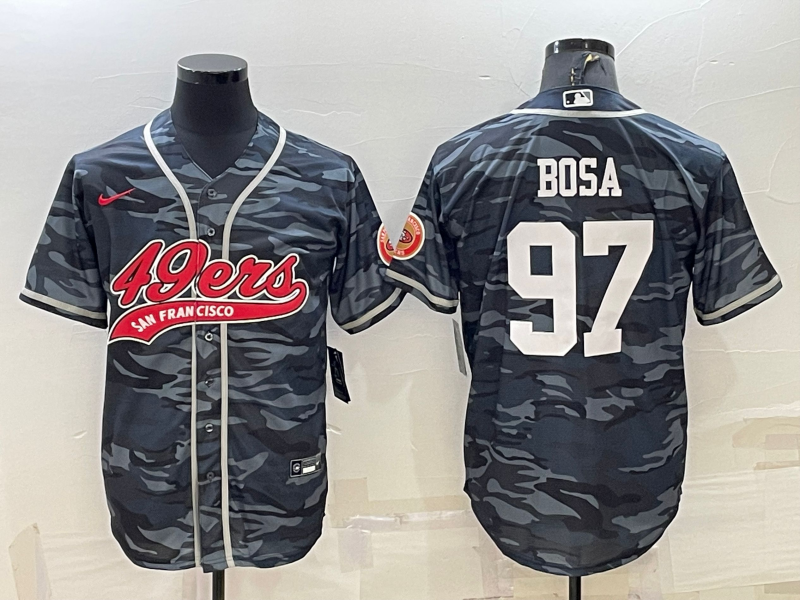 Men’s San Francisco 49ers Nick Bosa #97 Grey Camouflage Jersey Joint Edition