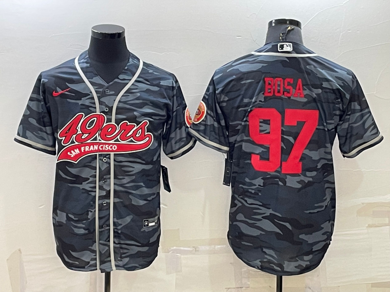 Men’s San Francisco 49ers Nick Bosa #97 Grey Camouflage Jersey Joint Edition