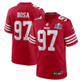 Men’s San Francisco 49ers Nick Bosa #97 Scarlet Super Bowl LVIII Jersey