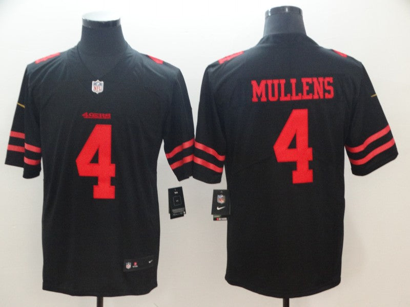 Men’s San Francisco 49ers Nick Mullens #4 Black Jersey