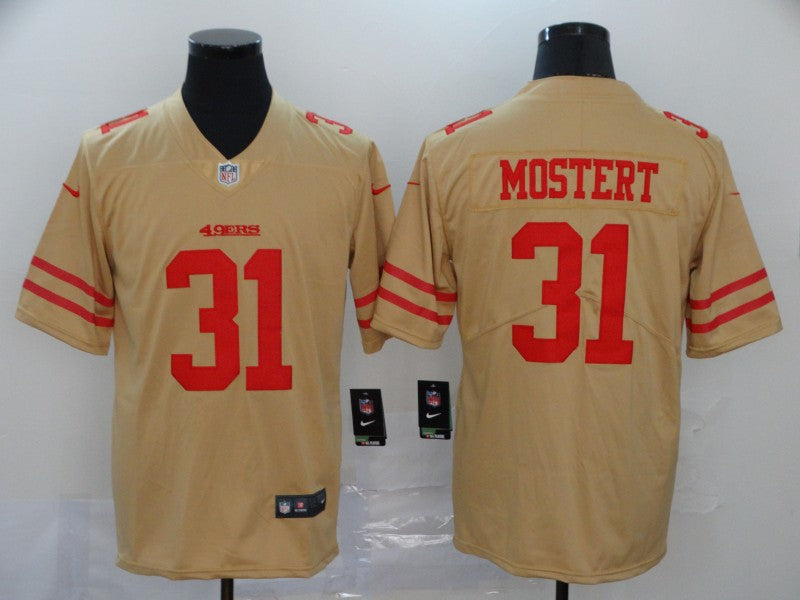 Men’s San Francisco 49ers Raheem Mostert #31 Gold Inverted Legend Jersey