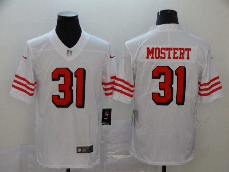 Men’s San Francisco 49ers Raheem Mostert #31 White Jersey