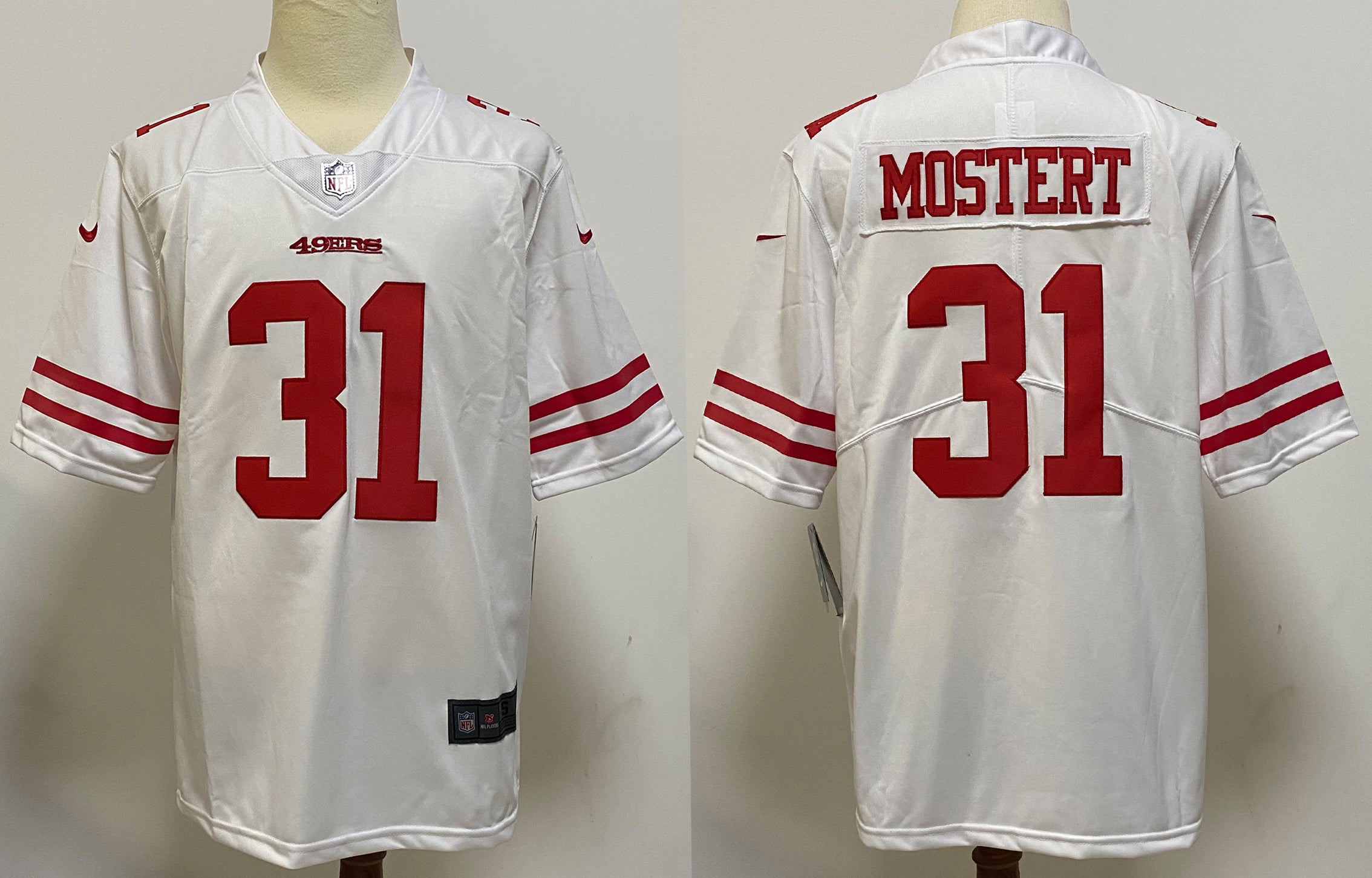 Men’s San Francisco 49ers Raheem Mostert #31 White Jersey