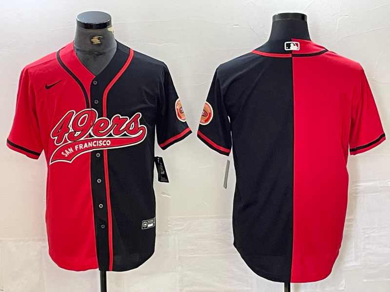 Men’s San Francisco 49ers Red/Black Blank Jersey Joint Edition
