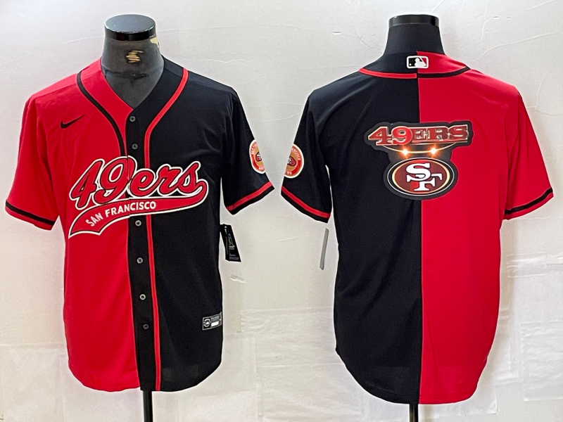 Men’s San Francisco 49ers Red/Black Team Jersey Joint Edition