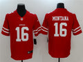 Men’s San Francisco 49ers Retired Player #16 Joe Montana Nike Scarlet Vapor Limited Player Jersey