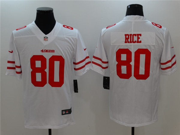 Men’s San Francisco 49ers Retired Player #80 Jerry Rice Nike White Vapor Limited Player Jersey