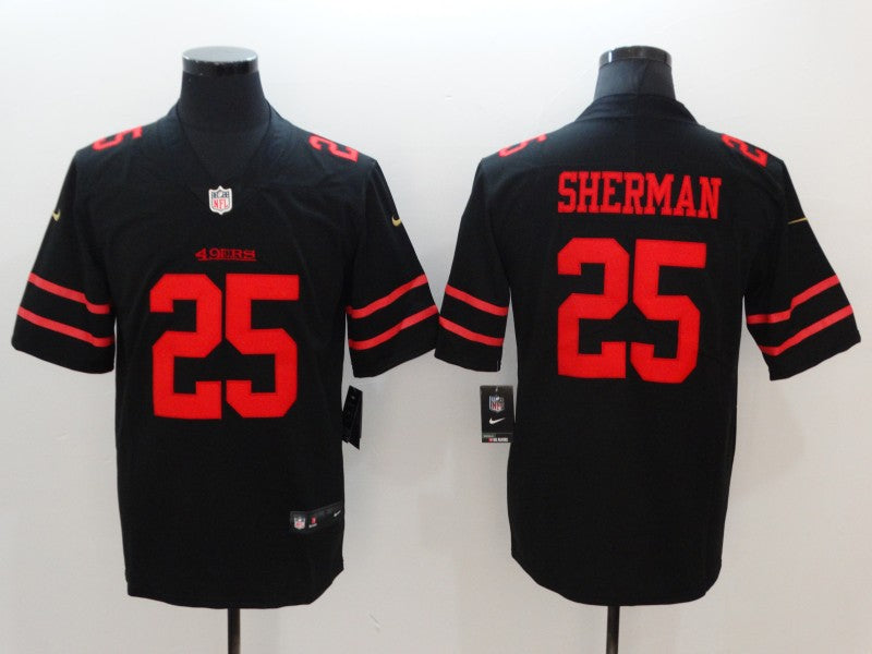 Men’s San Francisco 49ers Richard Sherman #25 Black Jersey