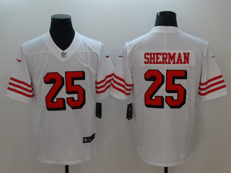 Men’s San Francisco 49ers Richard Sherman #25 White Jersey