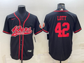 Men’s San Francisco 49ers Ronnie Lott #42 Black Jersey Joint Edition