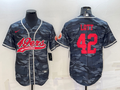 Men’s San Francisco 49ers Ronnie Lott #42 Grey Camouflage Jersey Joint Edition