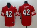 Men’s San Francisco 49ers Ronnie Lott #42 Red Jersey