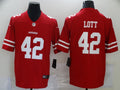 Men’s San Francisco 49ers Ronnie Lott #42 Red Jersey