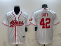 Men’s San Francisco 49ers Ronnie Lott #42 White Jersey Joint Edition