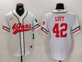 Men’s San Francisco 49ers Ronnie Lott #42 White Jersey