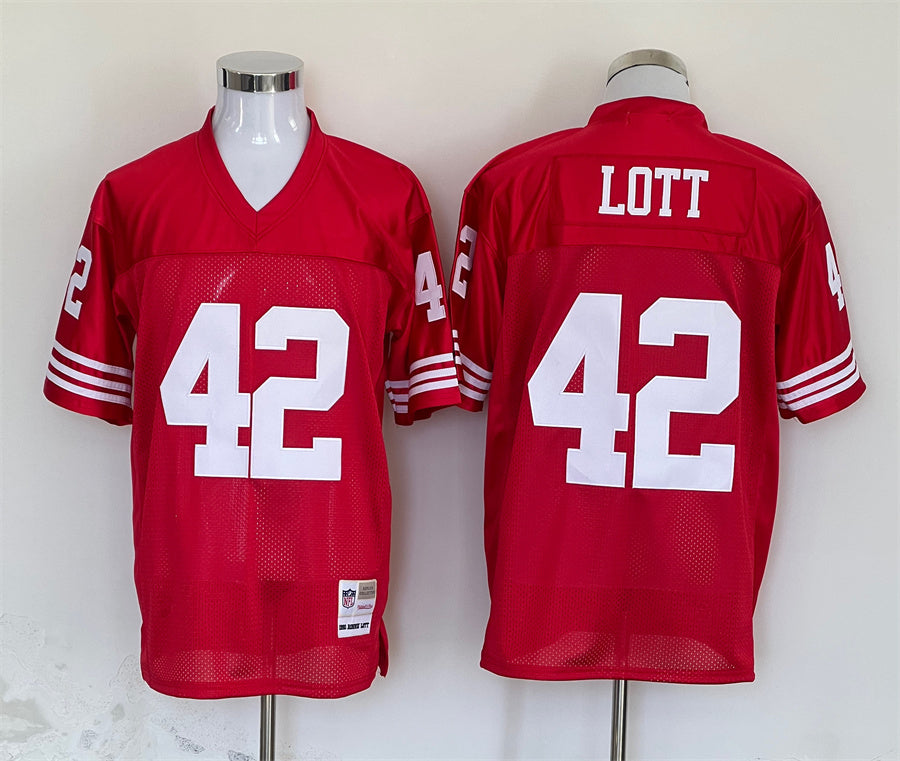 Men’s San Francisco 49ers Ronnie Lott Mitchell & Ness Scarlet Legacy Jersey