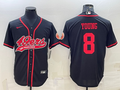 Men’s San Francisco 49ers Steve Young #8 Black Jersey Joint Edition