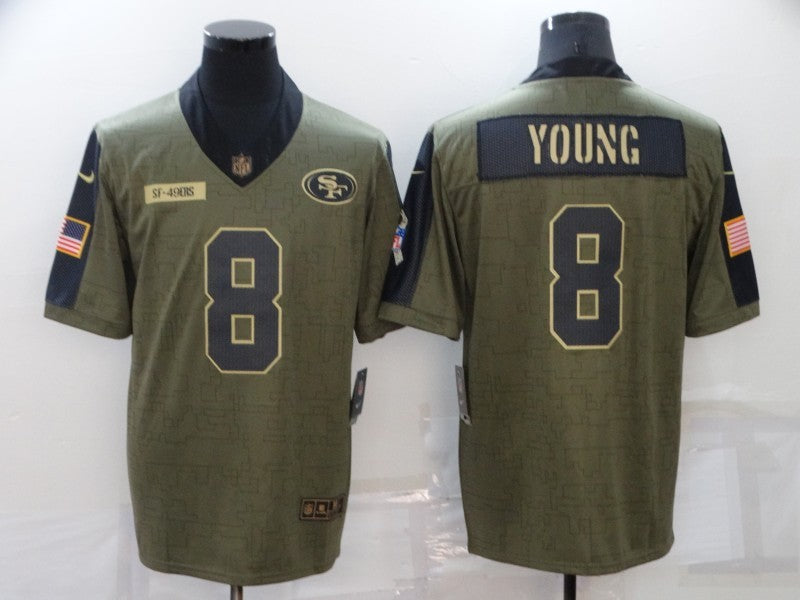 Men’s San Francisco 49ers Steve Young #8 Brown Jersey