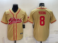 Men’s San Francisco 49ers Steve Young #8 Gold Jersey Joint Edition