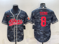 Men’s San Francisco 49ers Steve Young #8 Grey Camouflage Jersey Joint Edition