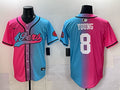 Men’s San Francisco 49ers Steve Young #8 Pink/Blue Jersey