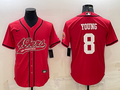 Men’s San Francisco 49ers Steve Young #8 Red Jersey Joint Edition