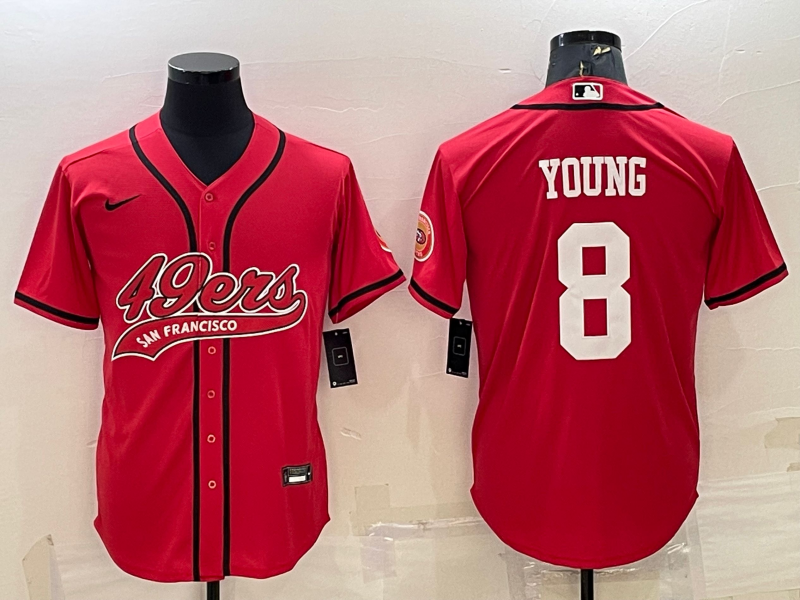 Men’s San Francisco 49ers Steve Young #8 Red Jersey Joint Edition
