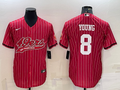 Men’s San Francisco 49ers Steve Young #8 Red Jersey Joint Edition