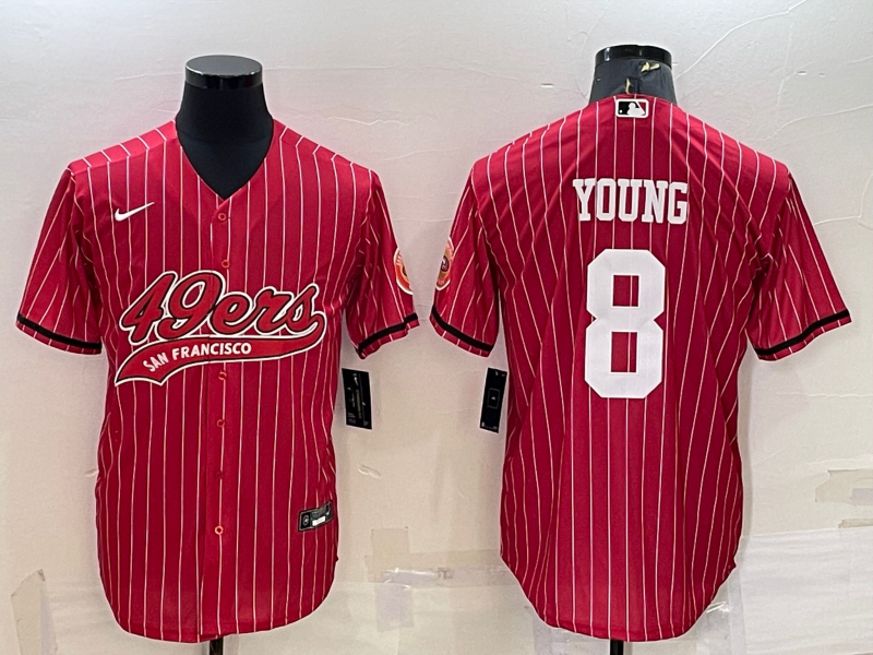 Men’s San Francisco 49ers Steve Young #8 Red Jersey Joint Edition