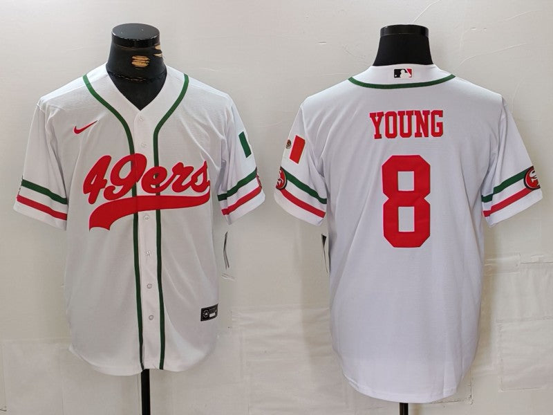 Men’s San Francisco 49ers Steve Young #8 White Jersey