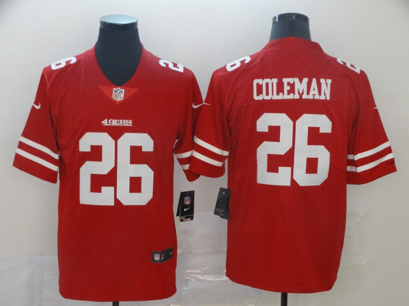 Men’s San Francisco 49ers Tevin Coleman #26 Red Jersey