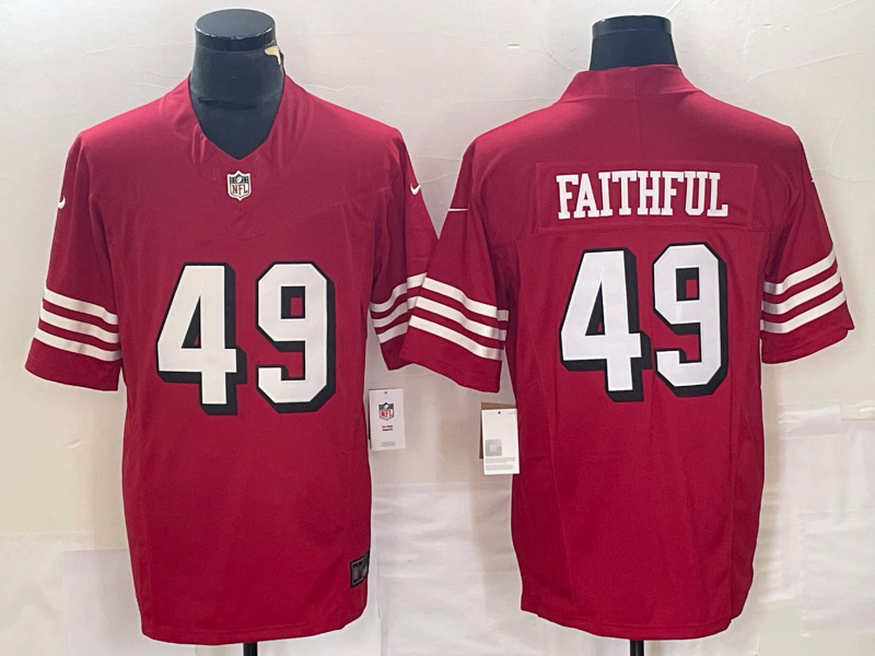 Men’s San Francisco 49ers The Faithful #49 Red Gamer Jersey