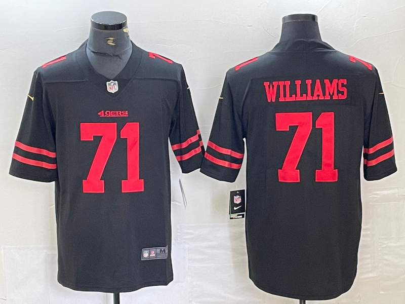 Men’s San Francisco 49ers Trent Williams #71 Black Jersey
