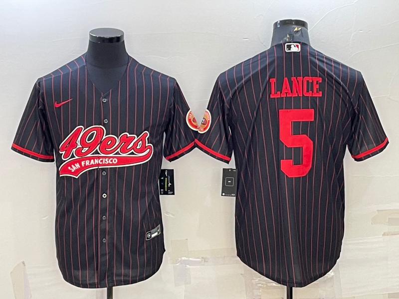Men’s San Francisco 49ers Trey Lance #5 Black Jersey Joint Edition