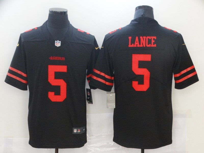Men’s San Francisco 49ers Trey Lance #5 Black Jersey