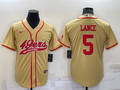 Men’s San Francisco 49ers Trey Lance #5 Gold Jersey Joint Edition