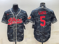 Men’s San Francisco 49ers Trey Lance #5 Grey Camouflage Jersey Joint Edition