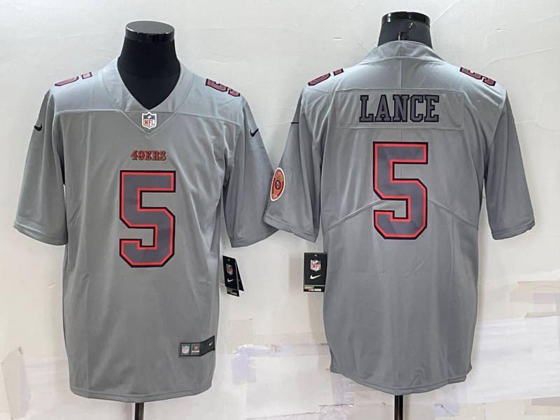 Men’s San Francisco 49ers Trey Lance #5 Grey Jersey