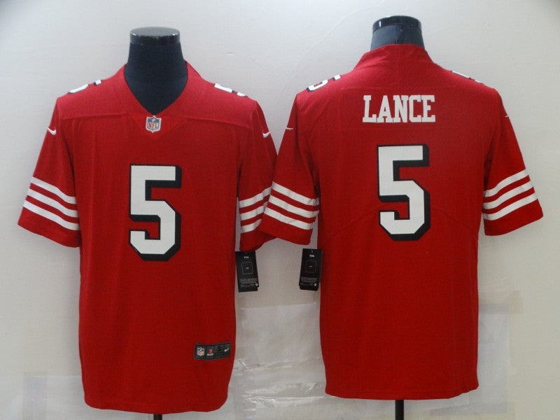 Men’s San Francisco 49ers Trey Lance #5 Red Vapor Limited Jersey