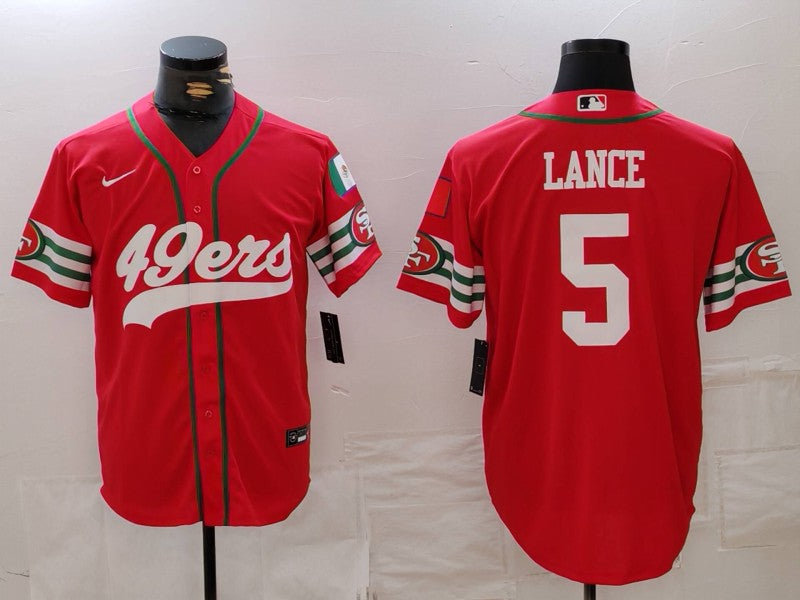 Men’s San Francisco 49ers Trey Lance #5 Scarlet Jersey