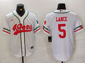 Men’s San Francisco 49ers Trey Lance #5 White Jersey