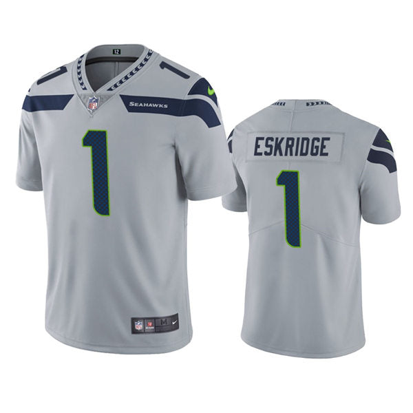 Mens Seattle Seahawks #1 D’Wayne Eskridge Nike Gray Alternate Vapor Limited Jersey