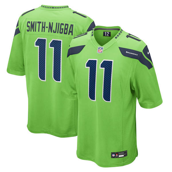 Men’s Seattle Seahawks #11 Jaxon Smith-Njigba Nike Neon Green Color Rush Limited Jersey