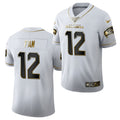 Men’s Seattle Seahawks #12 TH FAN Nike NFL 100th Season White Gold Retro Football Jersey