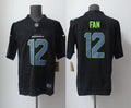 Mens Seattle Seahawks 12s Fan Nike Super Bowl LX Patch Black Carbon Fashion Game Jersey