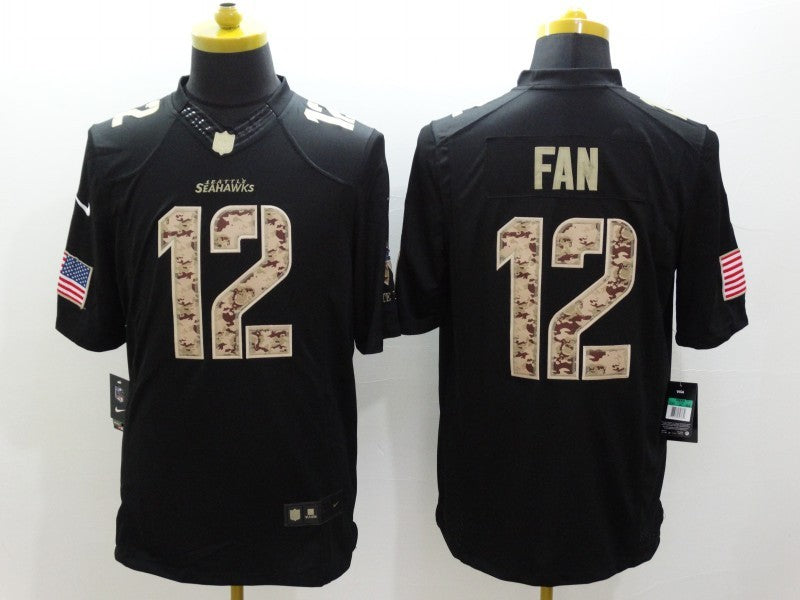 Men’s Seattle Seahawks 12th Fan Black Jersey
