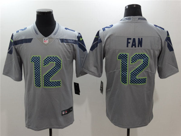 Men’s Seattle Seahawks 12th Fan Nike Gray Alternate Vapor Limited Jersey