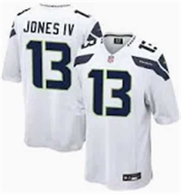 Men’s Seattle Seahawks #13 Ernest Jones IV Nike White Vapor Limited Jersey