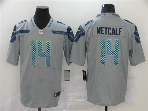 Men’s Seattle Seahawks #14 DK Metcalf Nike Gray Alternate Vapor Limited Jersey